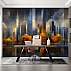 Modern City Skyline Wall Mural – Autumn Reflection Urban Design Modern City Skyline Wall Mural – Autumn Reflection Urban Design