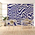 Blue Wave Abstract Wall Mural – Bold Retro Flow Design