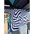 Blue Wave Abstract Wall Mural – Bold Retro Flow Design
