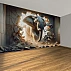 Elephant Breakthrough Wall Mural – 3D Cracked Wall Wildlife Design