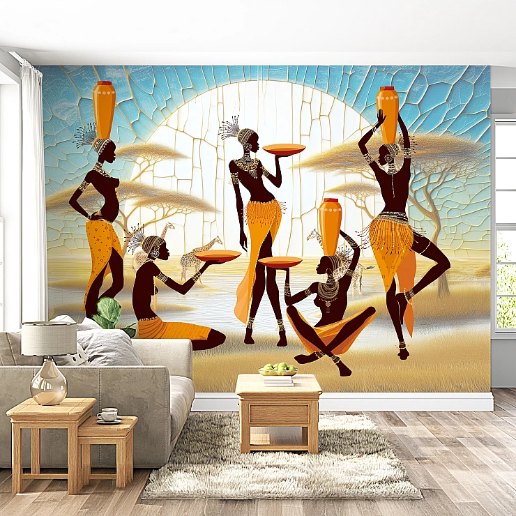 African Dance Wall Mural – Ethnic Tribal Art Design African Dance Wall Mural – Ethnic Tribal Art Design