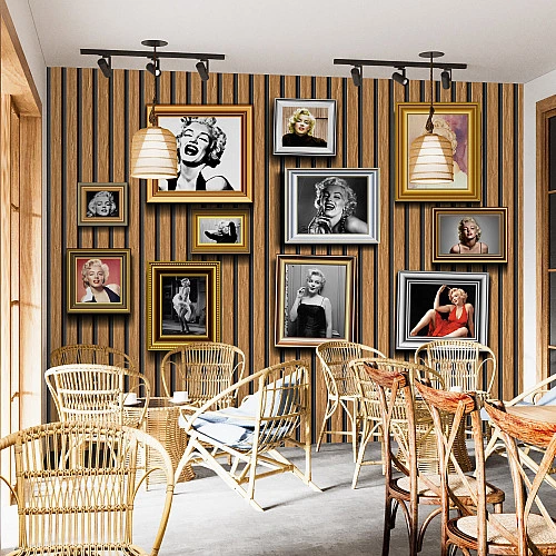 Vintage Hollywood Portrait Wall Mural – Glamour Gallery Panel Design