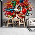 Colorful Skull Clown Wall Mural – Bold Urban Pop Art Design Colorful Skull Clown Wall Mural – Bold Urban Pop Art Design