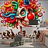 Colorful Skull Clown Wall Mural – Bold Urban Pop Art Design Colorful Skull Clown Wall Mural – Bold Urban Pop Art Design
