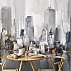 Abstract City Skyline Wall Mural – Modern Urban Painting Design