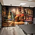 Vintage London Street Wall Mural – Cozy Night City Pub Design Vintage London Street Wall Mural – Cozy Night City Pub Design