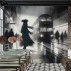 Vintage London Street Wall Mural – Black White Urban Art Design Vintage London Street Wall Mural – Black White Urban Art Design