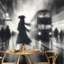 Vintage London Street Wall Mural – Black White Urban Art Design Vintage London Street Wall Mural – Black White Urban Art Design