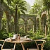 Tropical Courtyard Ruins Wall Mural – Elegant Jungle Patio Design