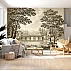 Vintage Landscape Bridge Wall Mural – Classic Sepia Countryside Design Vintage Landscape Bridge Wall Mural – Classic Sepia Countryside Design