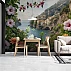 Coastal Floral View Wall Mural – Mediterranean Scenic Landscape Design