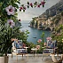 Coastal Floral View Wall Mural – Mediterranean Scenic Landscape Design
