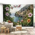 Coastal Floral View Wall Mural – Mediterranean Scenic Landscape Design
