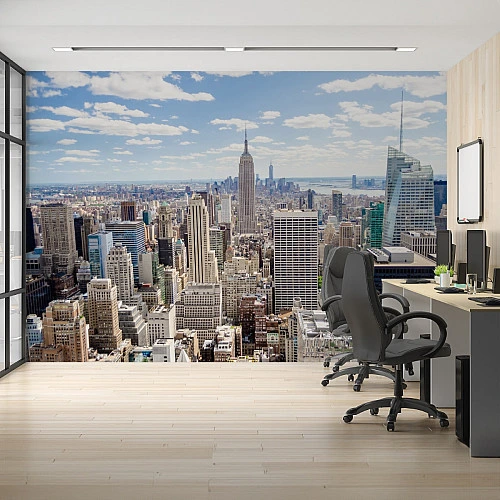 New York Skyline Wall Mural – Modern City Panorama Design