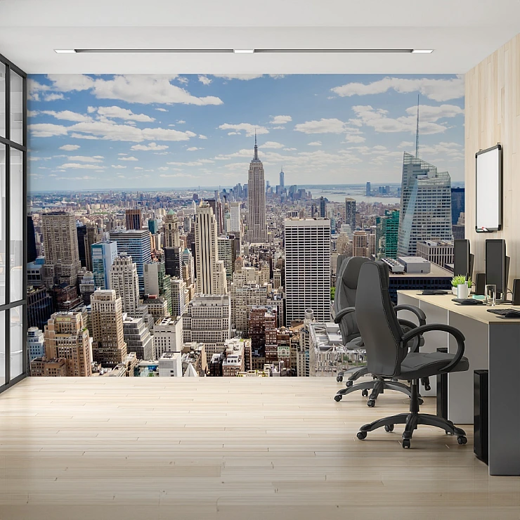 New York Skyline Wall Mural – Modern City Panorama Design New York Skyline Wall Mural – Modern City Panorama Design