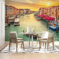 Venice Grand Canal Sunset Wall Mural – Vibrant Italian Cityscape