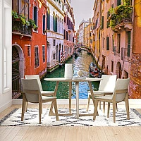 Venice Narrow Canal Wall Mural – Colorful Italian Street View