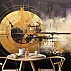 Gold Target Abstract Wall Mural – Dark Modern Circle Art Design