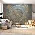 Beige Black Geometric Wall Mural – Modern Minimal Industrial Design Beige Black Geometric Wall Mural – Modern Minimal Industrial Design