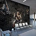 Dark Fitness Gym Wall Mural – Black Brick Workout Motivation Design