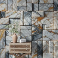 3D Marble Block Wall Mural – Modern Stone Texture Panel Design