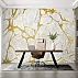 White Marble Wall Mural with Gold Veins – Modern Luxury Wallpaper for Living Room