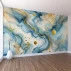 Blue Gold Marble Abstract Wall Mural – Fluid Luxury Art Design Blue Gold Marble Abstract Wall Mural – Fluid Luxury Art Design