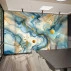 Blue Gold Marble Abstract Wall Mural – Fluid Luxury Art Design Blue Gold Marble Abstract Wall Mural – Fluid Luxury Art Design