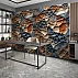 Abstract Stone Texture Wall Mural – Geometric Earth Tone Design