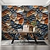Abstract Stone Texture Wall Mural – Geometric Earth Tone Design