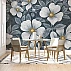 Blue Floral Mosaic Wall Mural – Elegant Botanical Pattern Design