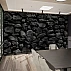 Black Stone Wall Mural – Dark Rustic Rock Texture Design