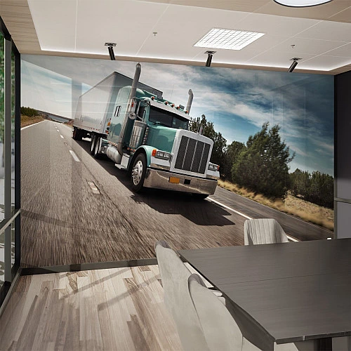 Highway Truck Wall Mural – Powerful Transport Road Perspective Design
