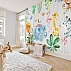 Cute Jungle Animals Wall Mural – Colorful Kids Safari Design