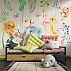 Cute Jungle Animals Wall Mural – Colorful Kids Safari Design