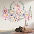 Floral Unicorn Wall Mural – Pastel Nursery Rainbow Flower Design