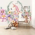 Floral Unicorn Wall Mural – Pastel Nursery Rainbow Flower Design