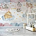 Sleeping Baby Animals Wall Mural – Cute Nursery Clouds & Stars Design