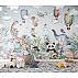 Cute Animal Balloon Wall Mural – Whimsical Kids Jungle Nursery Design