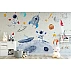 Cute Space Adventure Wall Mural – Kids Astronaut & Rocket Design Cute Space Adventure Wall Mural – Kids Astronaut & Rocket Design
