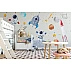 Cute Space Adventure Wall Mural – Kids Astronaut & Rocket Design Cute Space Adventure Wall Mural – Kids Astronaut & Rocket Design