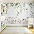 Whimsical Hanging Leaves Wall Mural – Soft Floral Nursery Wallpaper for Kids Room