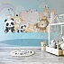 Cute Animal Friends Kids Wall Mural – Pastel Nursery Rainbow Design