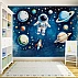 Kids Space Adventure Wall Mural – Astronaut Planets Galaxy Design