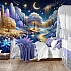 Magical Dreamland River Wall Mural – Fantasy Night Sky Landscape for Kids Room