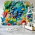 3D Paper Cut Ocean Reef Wall Mural – Colorful Underwater Diver Kids Wallpaper for Playroom & Nursery