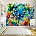 3D Paper Cut Ocean Reef Wall Mural – Colorful Underwater Diver Kids Wallpaper for Playroom & Nursery