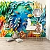 3D Paper Cut Ocean Reef Wall Mural – Colorful Underwater Diver Kids Wallpaper for Playroom & Nursery
