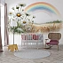 Rainbow Meadow Kids Wall Mural – Soft Floral Nature Design