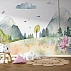 Kids Mountain Landscape Wall Mural – Soft Watercolor Nature Design Kids Mountain Landscape Wall Mural – Soft Watercolor Nature Design